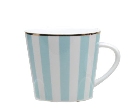 Pale blue lined pattern mug